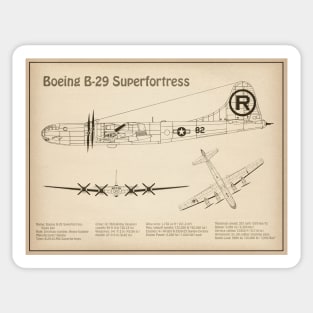 Boeing B-29 Superfortress Enola Gay - Airplane Blueprint - SD Sticker